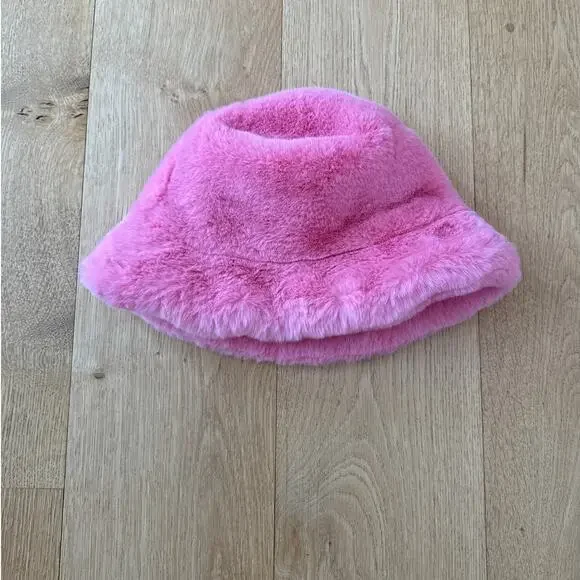 Apparis Bucket Hat Faux Fur One Size Pink display picture 2